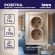 Б0053918 Розетка Intro Plano 1-205-04 с заземлением двойная 2X2P+E Schuko, 16А-250В, IP20, СУ, шампань