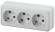 Б0053819 Розетка Intro Quadro 2-206-01 с заземлением трехместная 3х2P+E, 16А-250В, IP20, ОУ, белый