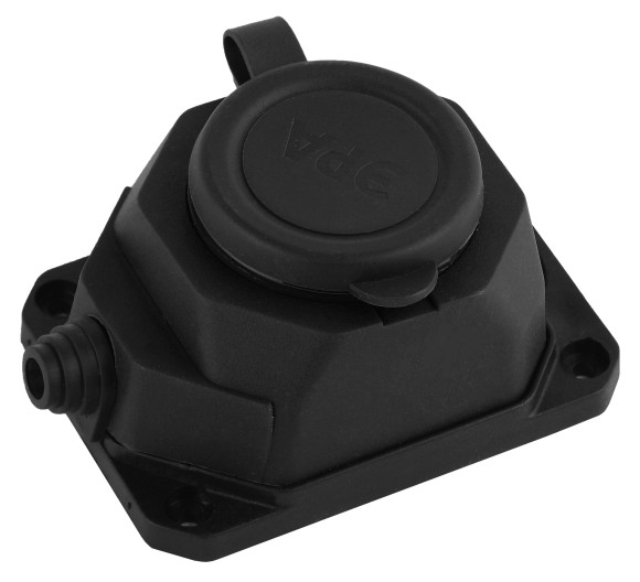 Б0044543 Колодка ЭРА K-1e-B-IP44 каучуковая с заземлением 1 розетка 16A IP44 черная