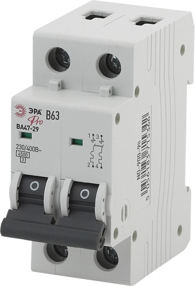 Б0031791 Автоматический выключатель ЭРА PRO NO-900-98 ВА47-29 2P 63А кривая B 4,5кА