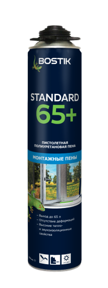 50010222 Пена монтажная Bostik 50010222 Standard 65+ пистолетная полиуретановая 850 мл.