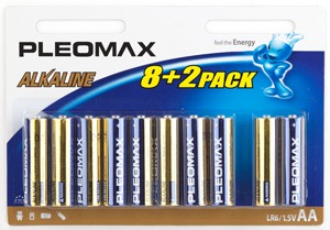 C0021216 Батарейки Pleomax LR6-8+2BL Alkaline (100/600/18000)