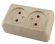 SQ1801-0055 Розетка двойная 2П открытой установки с з/ш IP20 10А, сосна Ладога TDM