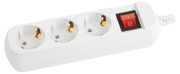 Б0028342 Колодка ЭРА KX-3es 3 розетки с заземлением с выключателем
