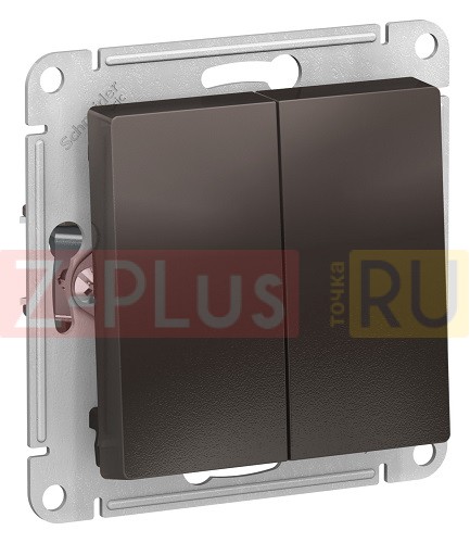 ATN000665 - ATLASDESIGN 2-клавишный ПЕРЕКЛЮЧАТЕЛЬ, сх.6/2, 10АХ, механизм, МОККО