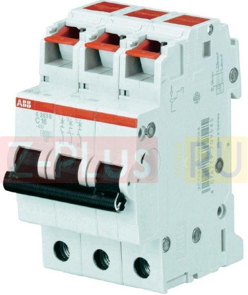 ABB S203 C16 Автоматический выключатель 3-полюсный 2cds253001r0164