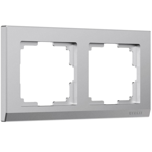 Werkel W0021865 Рамка на 2 поста Stark (серебряный матовый) W0021865