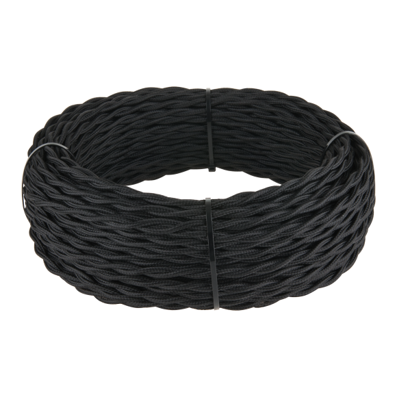 Ретро кабель витой 2х2,5 (черный) 50 м Ретро кабель витой  2х2,5 (черный)