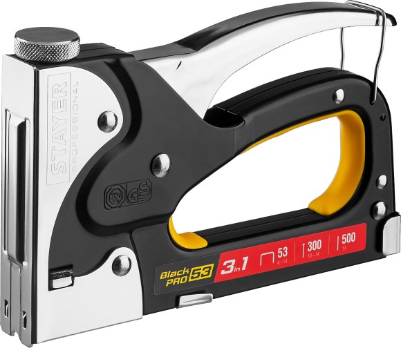 STAYER HERCULES-53 тип 53 (A/10/JT21) 23GA(4-14мм)/300/500, стальной мощный степлер (31507)