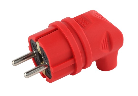 Б0044549 Вилка ЭРА V9-RED-IP44 каучуковая с заземлением 90 градусов 16A IP44 красная