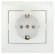 Б0053929 Розетка Intro Plano 1-206-06 с заземлением 2P+E Schuko со шторками, 16А-250В, IP20, СУ, перламутр