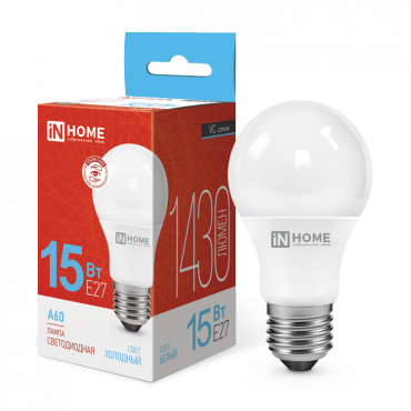 4690612020280 Лампа сд LED-A60-VC 15Вт 230В Е27 6500К 1430Лм IN HOME