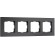 W0043108 Рамка на 4 поста Senso (черный, стекло soft-touch) W0043108