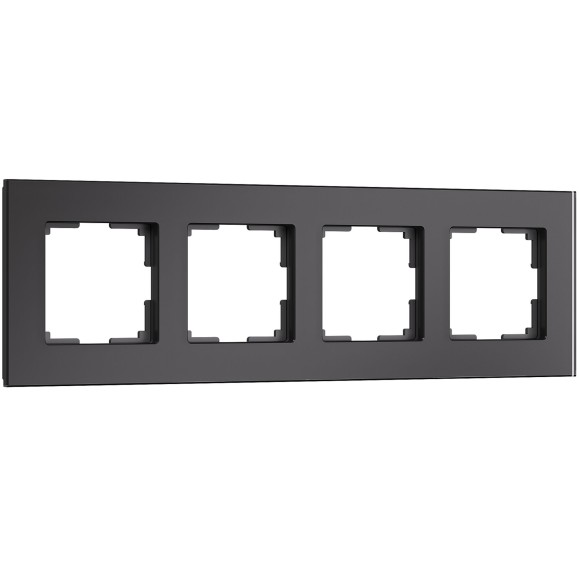 W0043108 Рамка на 4 поста Senso (черный, стекло soft-touch) W0043108
