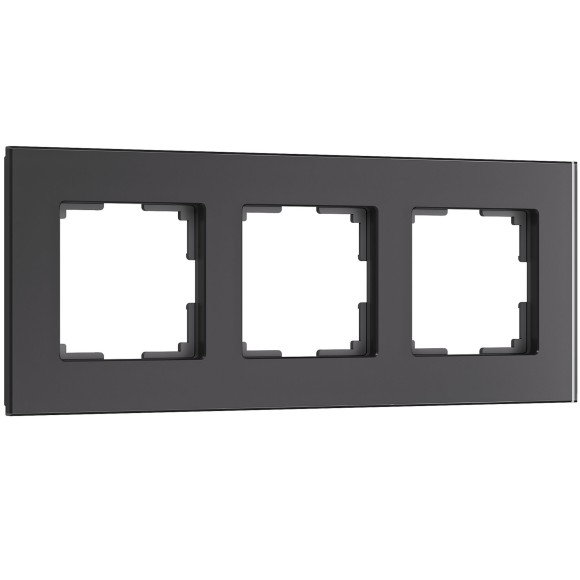 W0033108 Рамка на 3 поста Senso (черный, стекло soft-touch) W0033108