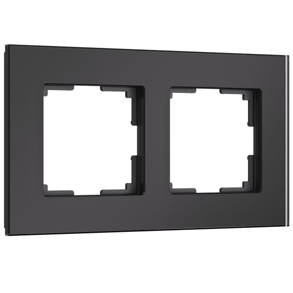 W0023108 Рамка на 2 поста Senso (черный, стекло soft-touch) W0023108