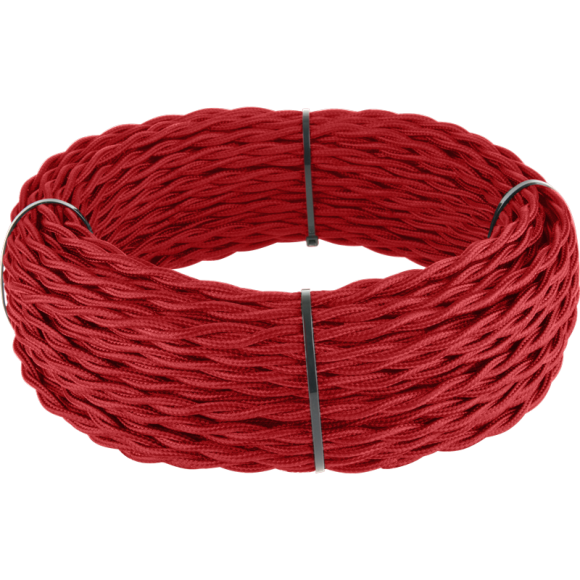 Ретро кабель витой 2х2,5 (красный) 50 м под заказ Ретро кабель витой  2х2,5  (красный)
