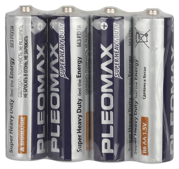 00000990 Батарейки Pleomax R6-4S SUPER HEAVY DUTY Zinc (60/1200/28800)