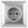 Б0043314 4-202-03 Intro Розетка 2P+E Schuko, 16А-250В, СУ, Solo, алюминий (10/200/2400)