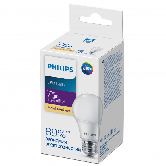Philips Ecohome LED Bulb 7W E27 3000K А60 (20/1800)