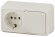 Б0053866 Блок розетка с выключателем Intro Quadro 2-701-02 горизонтальный 10(16)А-250В, IP20, ОУ, слоновая кость