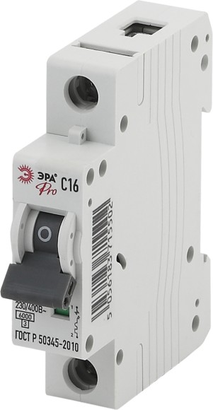 Б0031814 Автоматический выключатель ЭРА PRO NO-901-44 ВА47-63 1P 16А кривая C 6кА