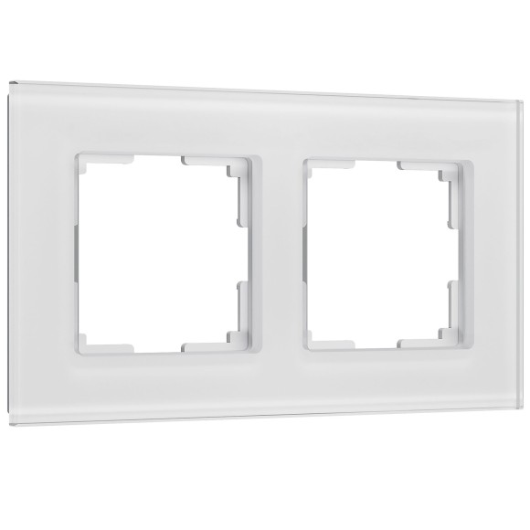 W0023101 Рамка на 2 поста Senso (белый, стекло soft-touch) W0023101