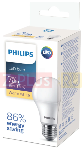 Лампа светодиодная LEDBulb LED 7Вт E27 3000K 230V A60 RCA EcoHome