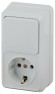 Б0053882 Блок розетка с выключателем Intro Quadro 2-705-01 вертикальный 10(16)А-250В, IP20, ОУ, белый