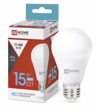 4690612036366 Лампа сд низковольтная LED-MO-PRO 15Вт 12-48В Е27 6500К 1200Лм IN HOME