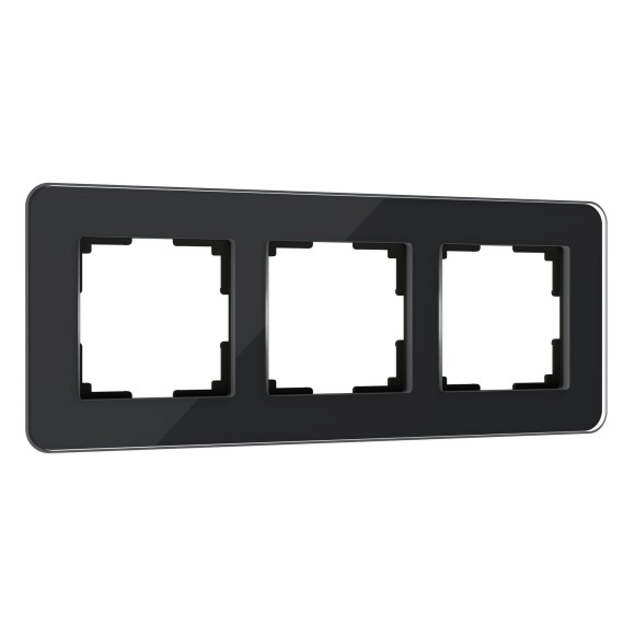 W0032448 Рамка на 3 поста Elite (черный, стекло) W0032448