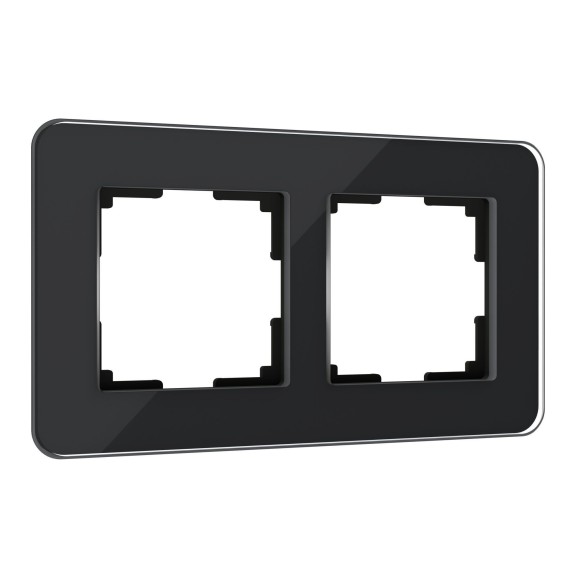 W0022448 Рамка на 2 поста Elite (черный, стекло) W0022448