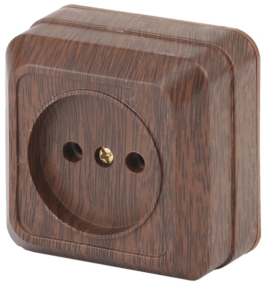 Б0030123 2-201-10 Intro Розетка 2P, 16А-250В, IP20, ОУ, Quadro, венге (10/200/3600)