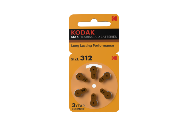 Батарейки Kodak ZA312-6BL [KZA312-6] MAX Hearing Aid (60/300/45000)