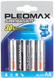 G0005543 Батарейки Pleomax R6-4BL SUPER HEAVY DUTY Zinc (40/720/17280)