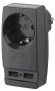 Б0026333 Разветвитель электрический ЭРА SP-1e-USB-B на 1 розетку + 2 USB с заземлением 16А черный