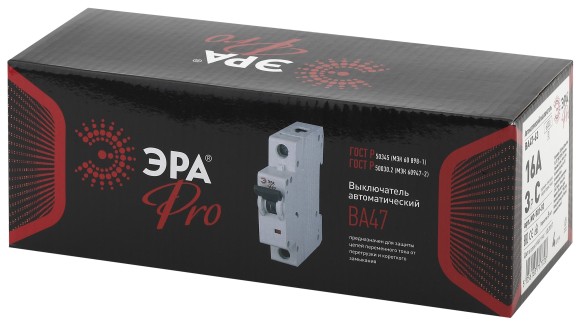 Б0031822 Автоматический выключатель ЭРА PRO NO-901-50 ВА47-63 3P 16А кривая C 6кА