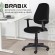 Кресло BRABIX "Comfort MG-321", регулируемая эргономичная спинка, ткань, черное, 532556