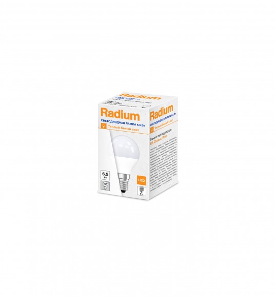 Лампочка светодиодная Osram RDIUM P60 6,5Вт 3000К Е14/E14 шар матовый, теплый белый свет