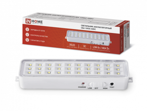 Светильник сд ав СБА 1096-30DC 30LED 600mAh lithium battery DC IN HOME 4690612029474