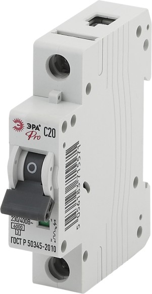 Б0031823 Автоматический выключатель ЭРА PRO NO-901-51 ВА47-63 1P 20А кривая C 6кА