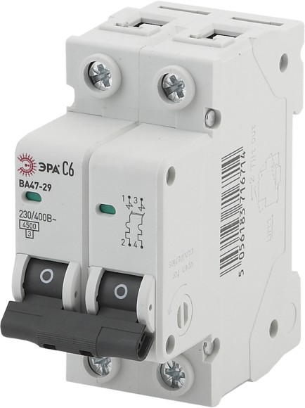 Б0031933 Автоматический выключатель ЭРА PRO NO-902-111 ВА47-29 2P 20А кривая C