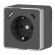 W5071704 Розетка с заземлением, шторками и USB тип A+C Gallant (графит рифленый) W5071704