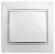 Б0053950 Выключатель Intro Plano 1Э-101-01 одноклавишный 10А-250В, IP20, СУ, без лапок, белый