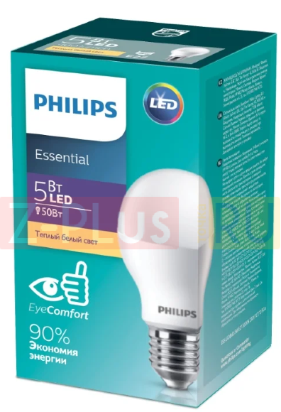 Лампа светодиодная Philips Essential LED 3000K, E27, A55, 5Вт