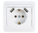 4690612035246 Розетка одинарная с заземлением CLASSICO с двумя USB белая 2047 IN HOME