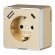 W5071710 Розетка с заземлением, шторками и USB тип A+C Gallant (шампань рифленый) W5071710