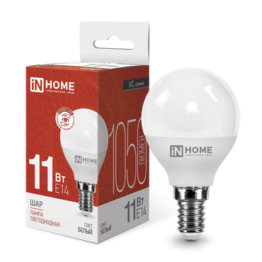 4690612020594 Лампа сд LED-ШАР-VC 11Вт 230В Е14 4000К 1050Лм IN HOME