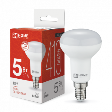 4690612030852 Лампа сд LED-R39-VC 5Вт 230В Е14 4000К 410Лм IN HOME