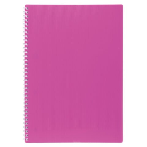 Тетрадь обложка пластик, А4, 80 л., гребень, клетка, HATBER, "LINE NEON" Розовая, 081545, 80Т4В1гр_03033